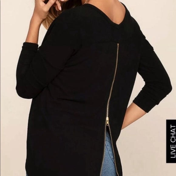 Lulus Sweaters - The Lulus Zip to My Lou Black Sweater Top